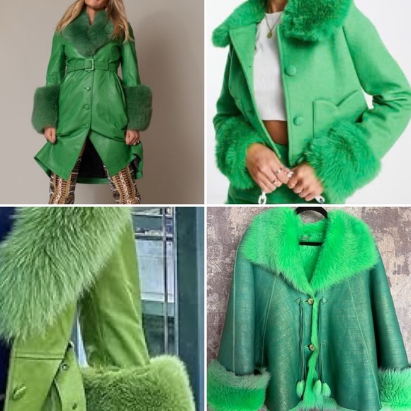 RARE unique leather & lamb coat NEW - Picture 1 of 17